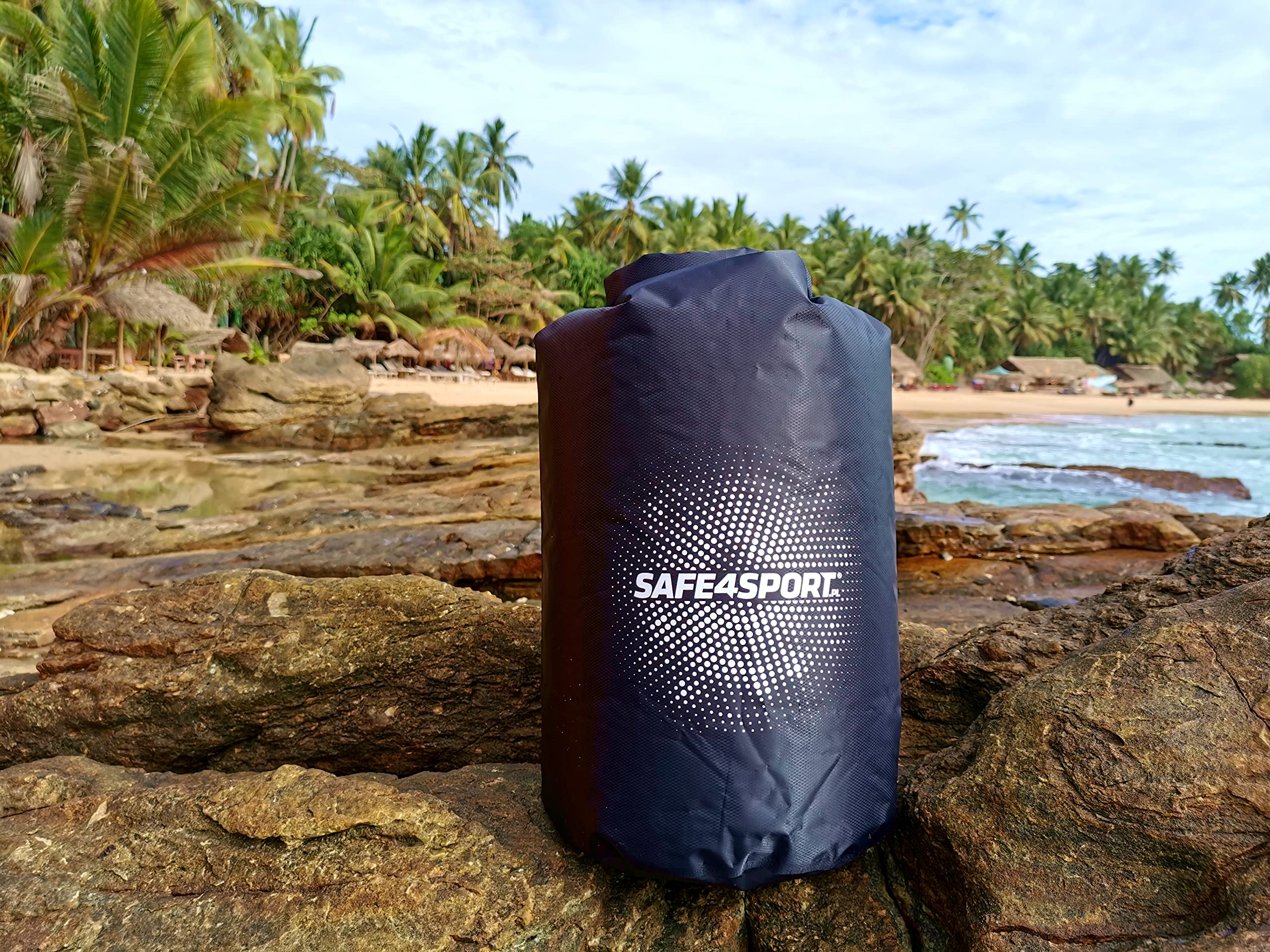 SAFE4SPORT dry bag 30L nero - sacca da kayak leggera - sacca da spiaggia - sacca impermeabile
