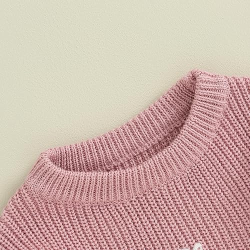 Miniatura 4 de Mubineo Baby Girl Winter Clothes Cute Flower Sweater Crewneck Pullover Long Sleeve Knit Newborn Infant Sweaters