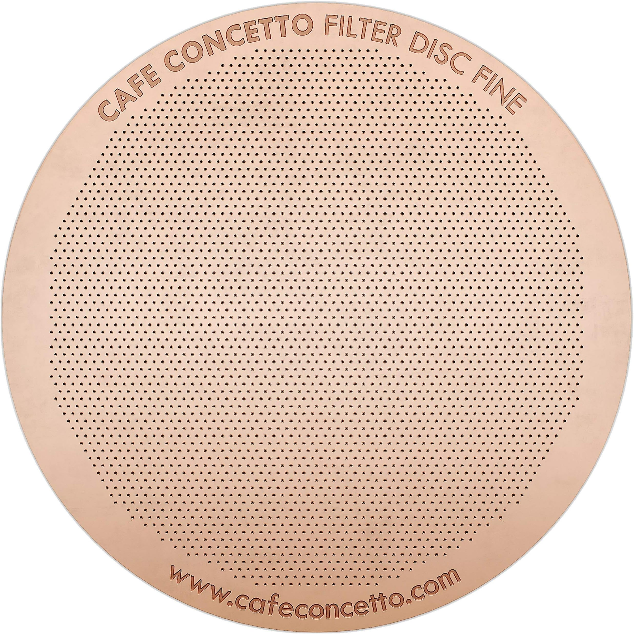 Filter for use in AeroPress Go/AeroPress Coffee Makers - Disc Fine - Reusable - Premium Coated Stainless Steel (Rose Gold, Metal) - Brew Tips Included