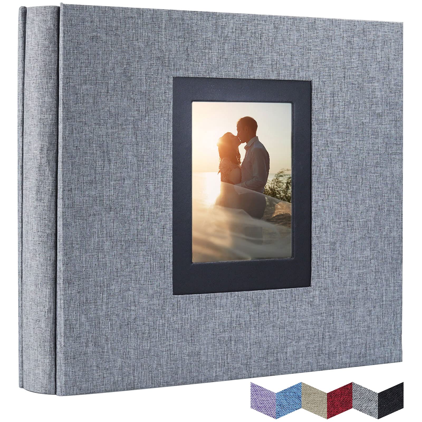 Vienrose 6x4 Photo Album for Photos, Linen Cover with Black Pages, Large Capacity Picture Album for 600 Photos, Wedding Photos, Family Memories Anniversary Keepsakes Photo Book Grey, 600 Pockets