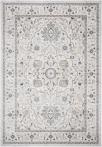 Miniatura 2 de SAFAVIEH Isabella Collection - Alfombra de área de 9 x 12 pies, gris claro y gris, diseño oriental, no desprende pelusa y de fácil cuidado, ideal