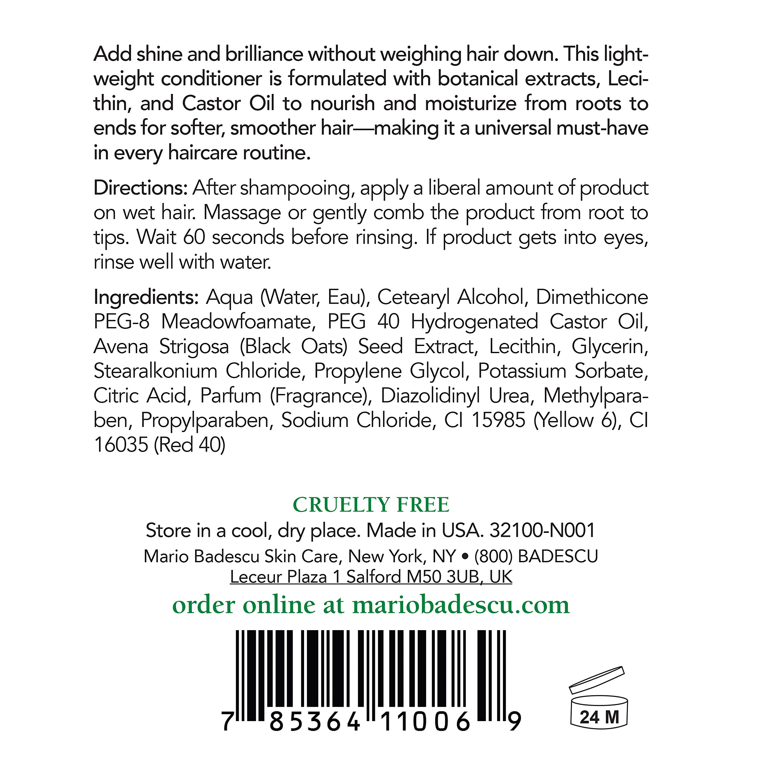Mario Badescu Hair Rinsing Conditioner - Lightweight Hair Conditioner that Nourishes and Conditions With Castor Oil - Daily Hair Care for Smoother, Shinier Hair