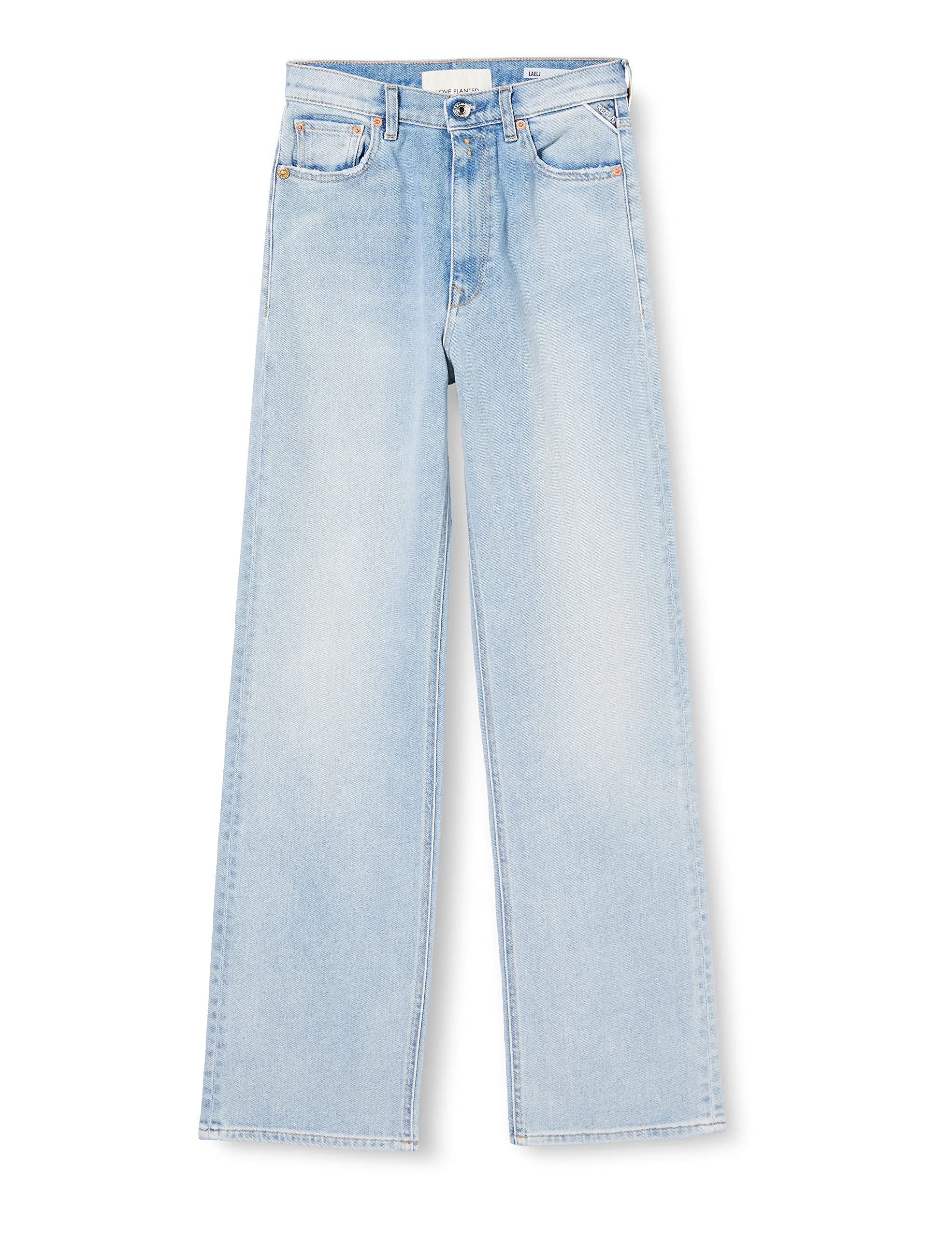 Replay Damen Jeans Laelj Wide Leg Fit Rose Label, Super Light Blue 011 (Blau), 32W / 34L