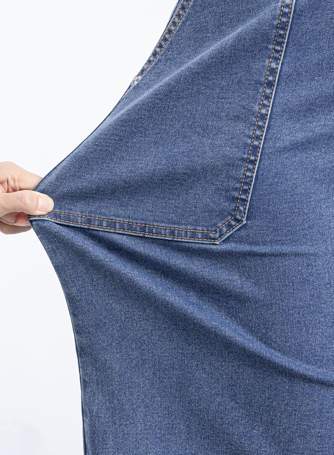 Dokotoo Womens High Waisted Stretch Wide Leg Cargo Denim Shorts Casual Below The Knee Length Jean Shorts with Pockets - Image 5