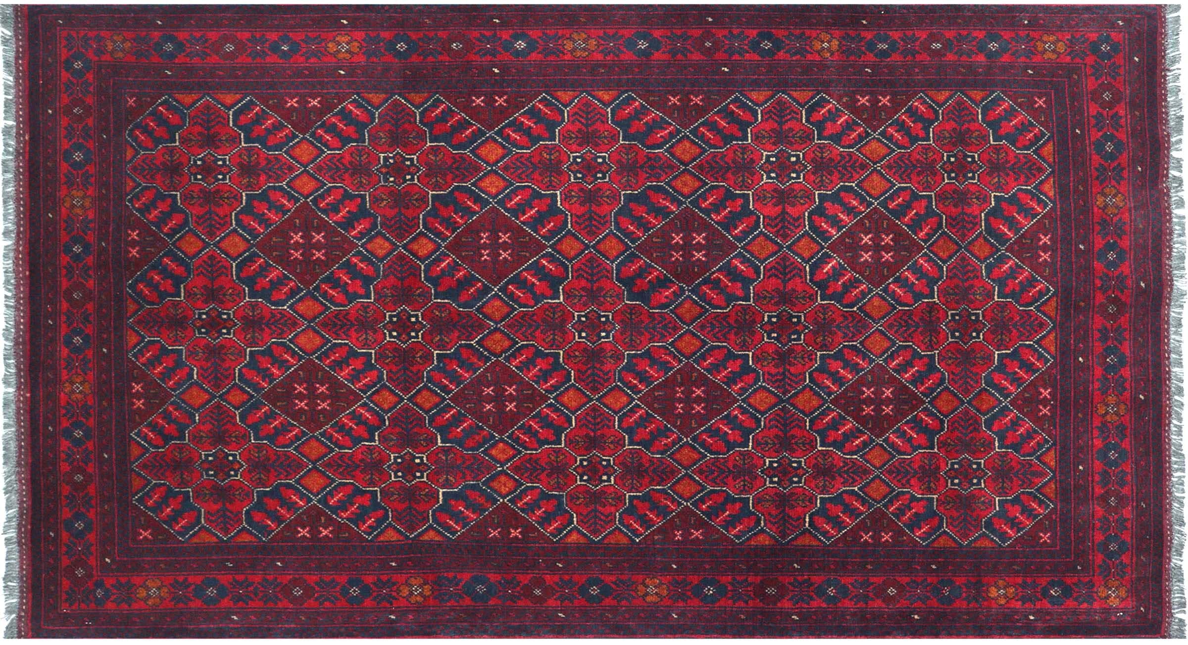 Tapis de sol Khal Mohammadi marron géométrique tissé main 140x200cm