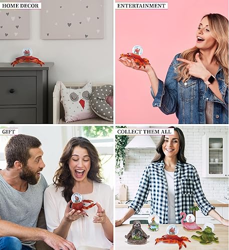 Miniatura 3 de CoTa Global Globos de nieve coleccionables de vidrio con purpurina de animales, decoración fresca de tierra y océano, figuras de vida silvestre