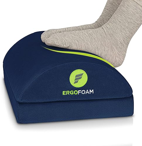 ErgoFoam Reposapiés para debajo del escritorio en el trabajo, reposapiés ajustable 2 en 1 para debajo del escritorio, reposapiés ergonómico con