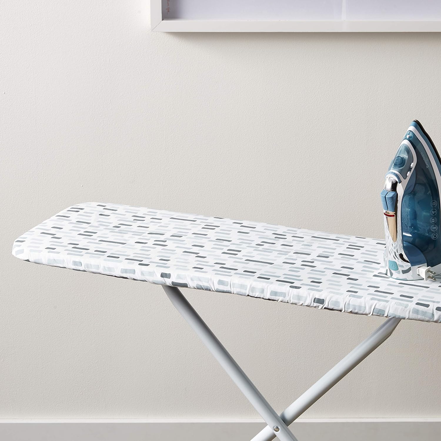 HOMZ 1915077 Premium Replacement Cover and Pad for Standard Width Ironing Board, 13-15" W x 53-55" L, Grey Scale
