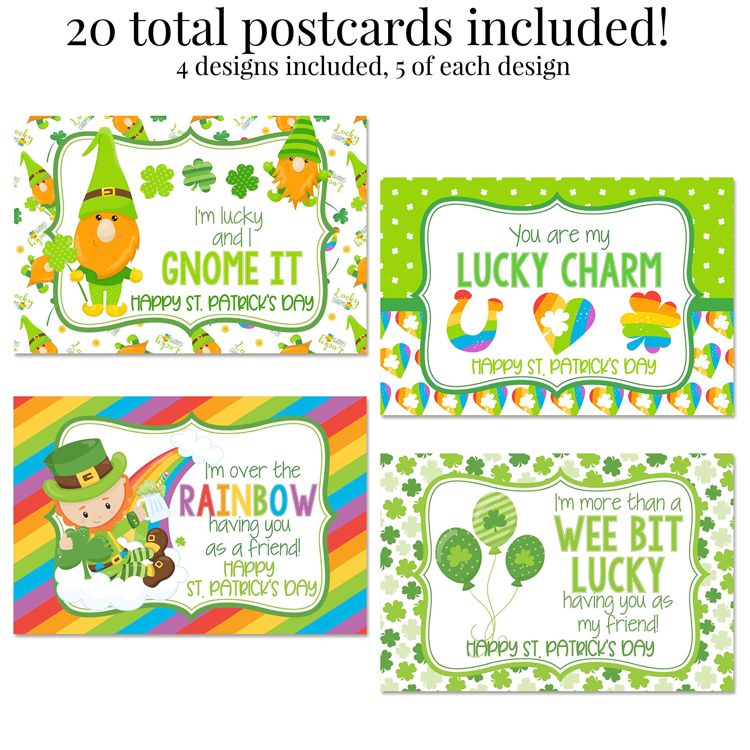 Amazon.com: Lucky Leprechauns & Gnomes St. Patrick's Day Blank Postcards To  Send To Friends & Family, 4"x6" Fill In Notecards (4 Different Designs) by  AmandaCreation (20) : Office Products