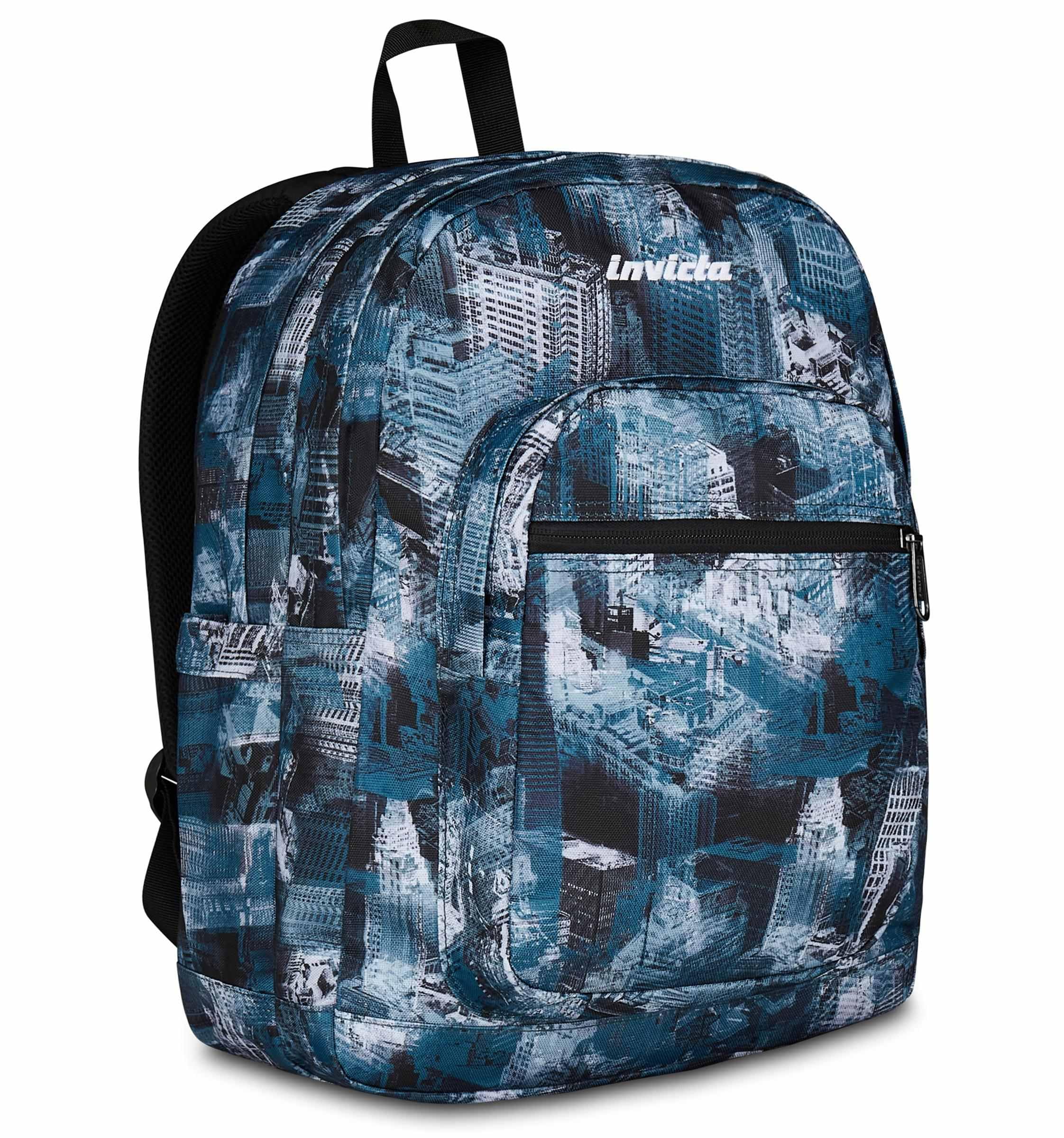 Invicta Zaino Scuola Jelek, Blu, Doppio Scomparto Con Tasca per PC e Tasca per Borraccia, 34 lt, Scuola Media e Superiore, Zaino Ragazzo