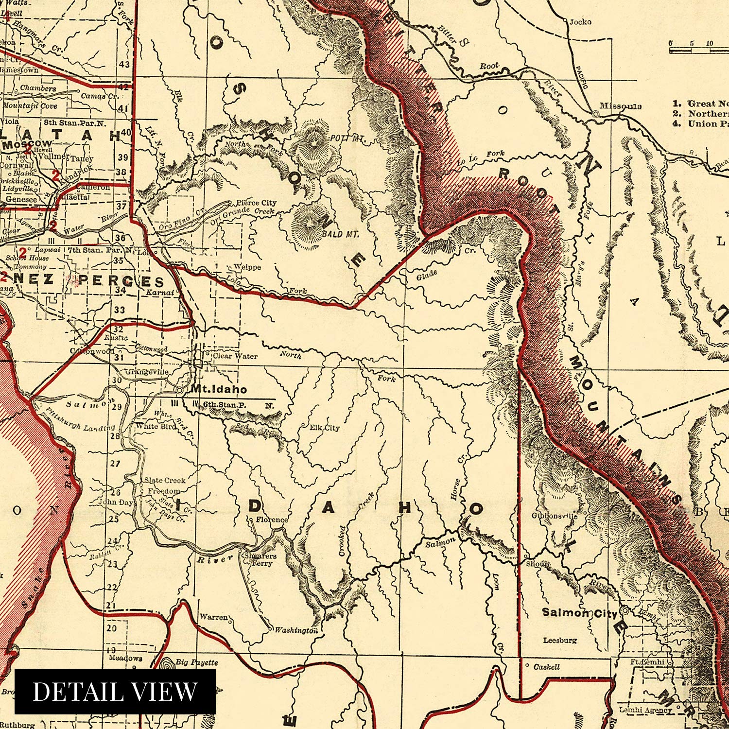 Snapklik.com : Vintage 1896 Idaho State Map - 18x24 Inch Vintage Map Of ...