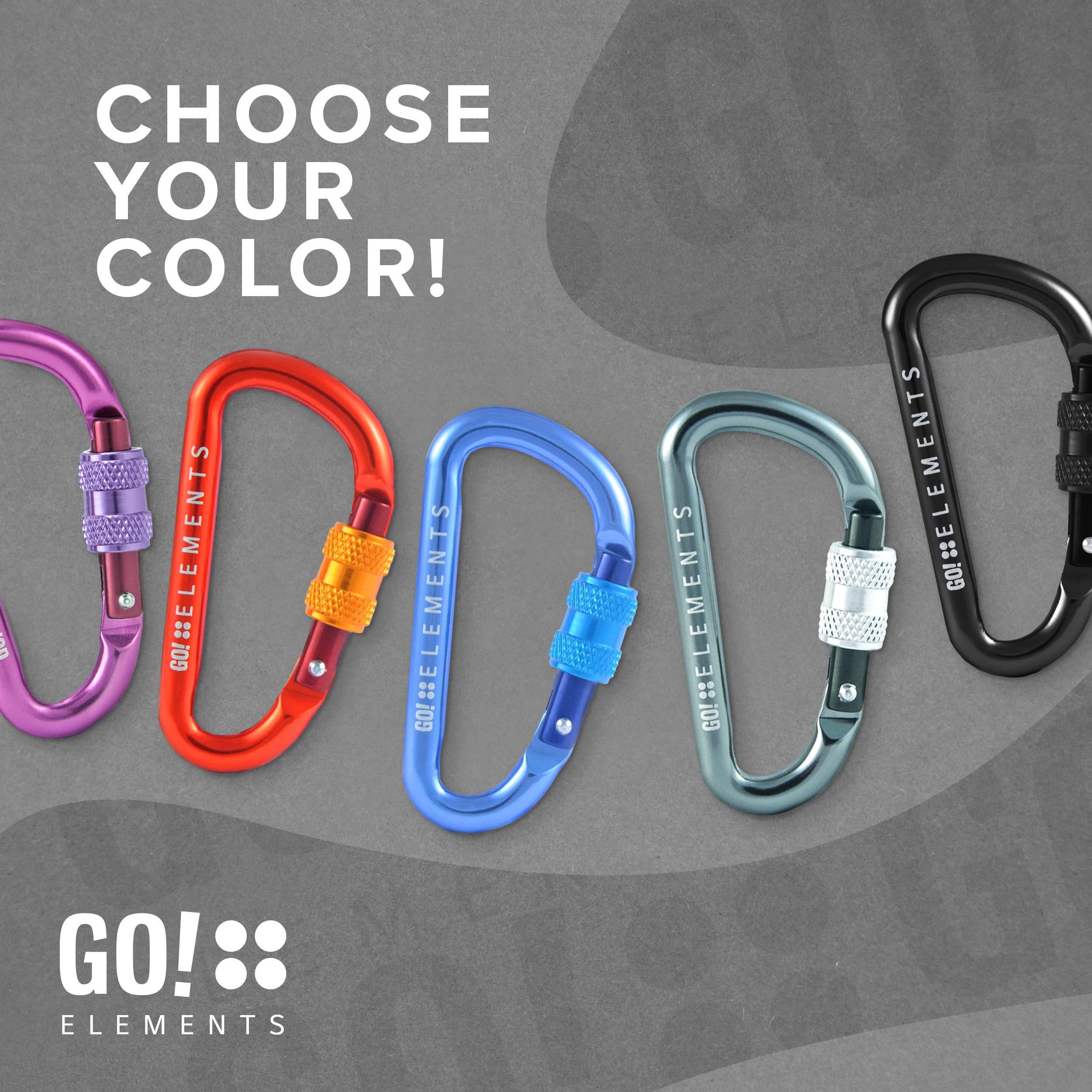 GO!elements Mini Mosquetón Micro 6 con tapón de Rosca, envase de 2 o 6 Unidades !