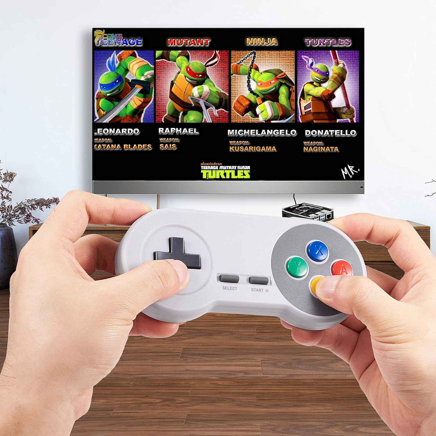 [New Version] 2 Pack 2.4 GHz Wireless Controller Game pad Compatible with SNES & PC, with SNES & USB Receivers, Support Windows PC, IOS MAC, Linux Raspberry Pi and SNES [Plug & Play] [Rechargeable]