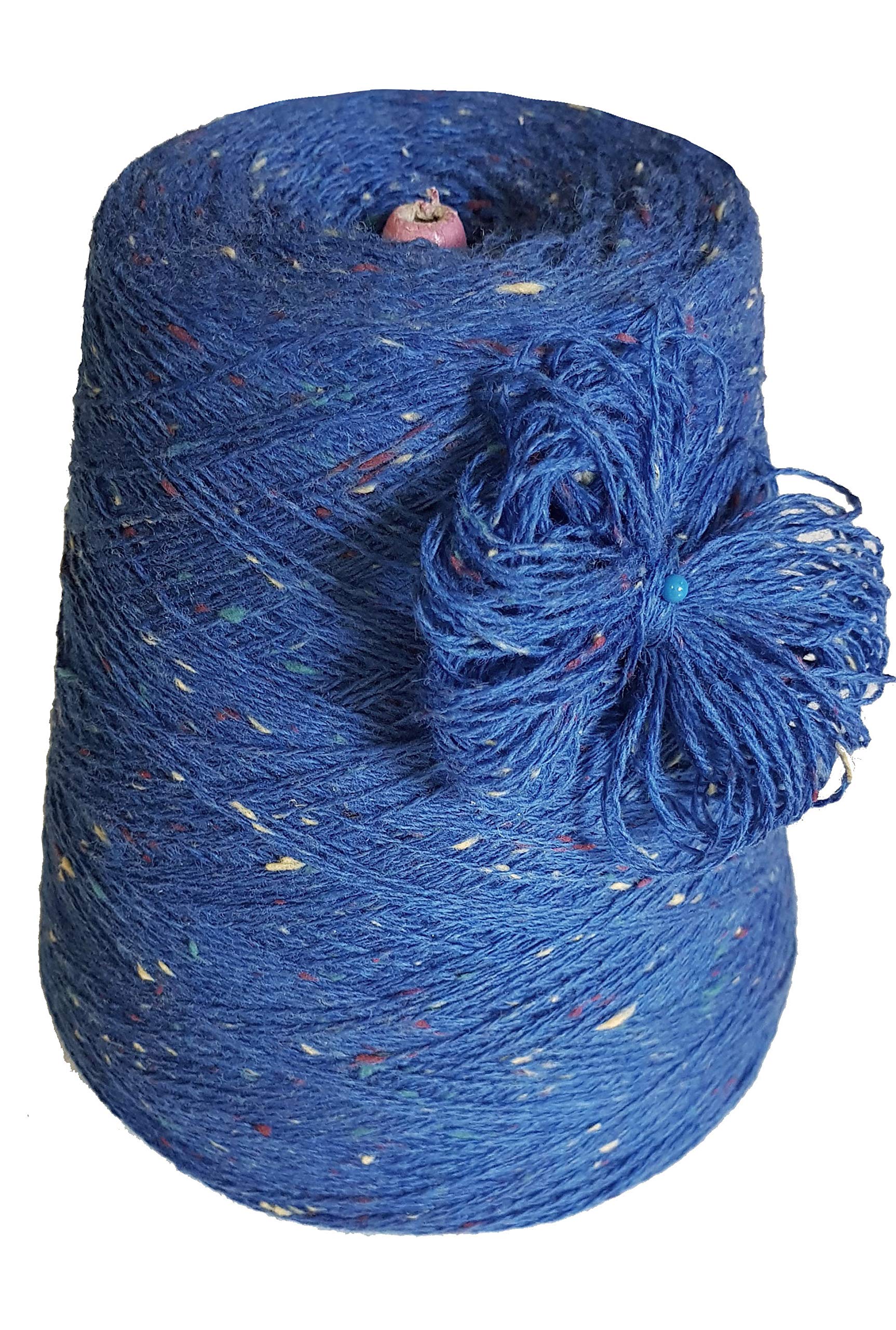 1 kg Strickwolle Multicolor Farbverlauf Schurwolle Merinowolle Handstrick günstige Wolle zum Stricken Häkeln Sockenwolle Garn 1000g Nadel 3 3,5 4 - Blau Royal