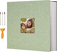 Vista 26 de Vienrose - Álbum de fotos grande autoadhesivo para fotos de 4 x 6, 8 x 10, 10 x 12 pulgadas, de lino, álbum de recortes magnético de bricolaje, 40