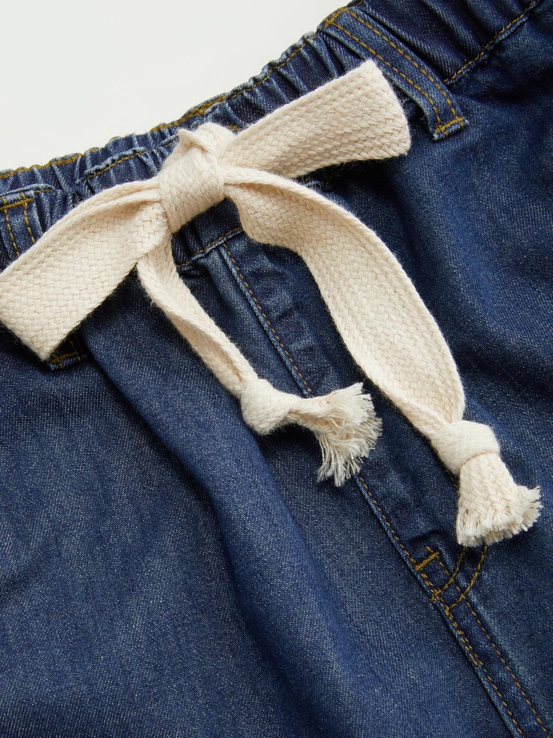 CIDER Drawstring Wide Leg Jeans for Women High Waisted Baggy Jeans Denim Pants with Pockets