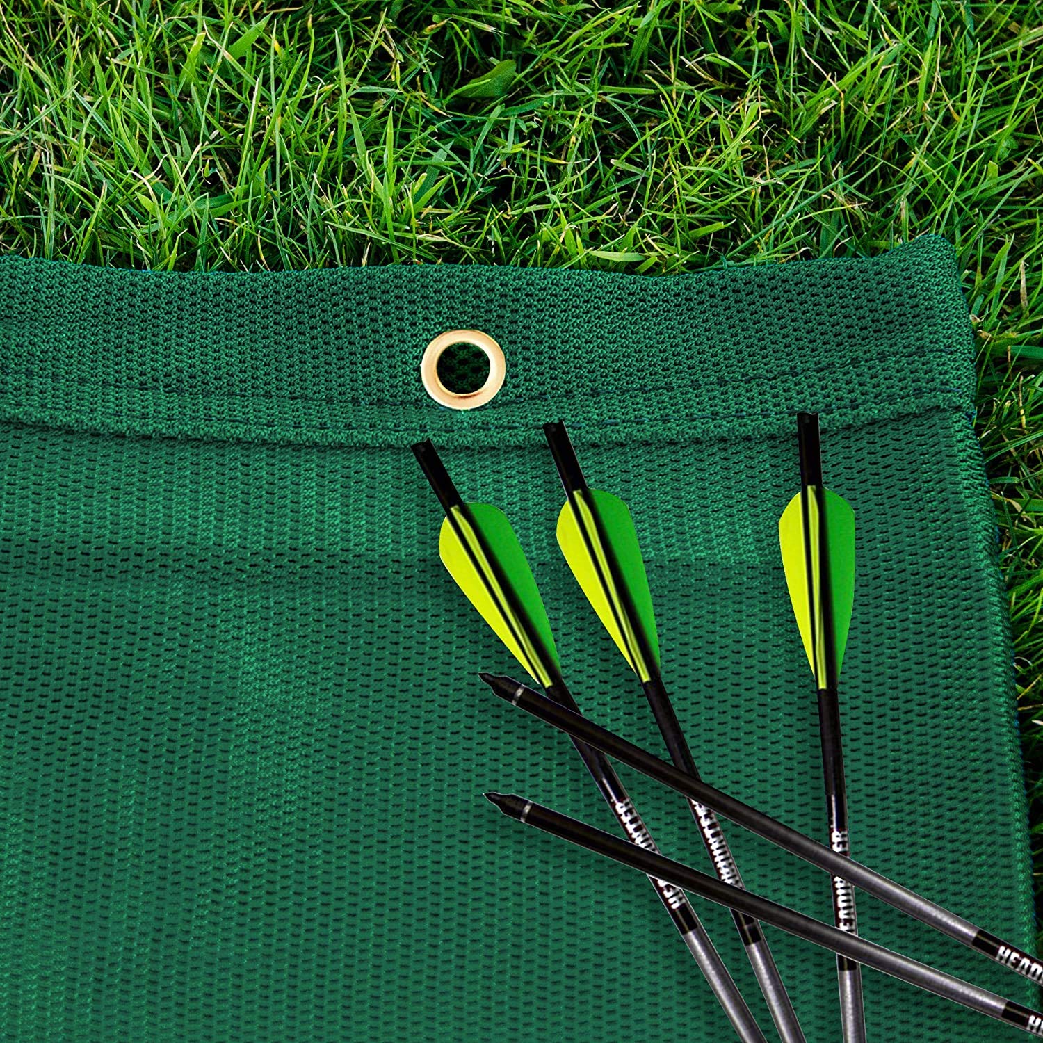 FORZA Filet de Protection pour Tir à l'arc [5 Tailles - Vert/Blanc] | Écran Pare Flèches | Mailles Serrées - 3