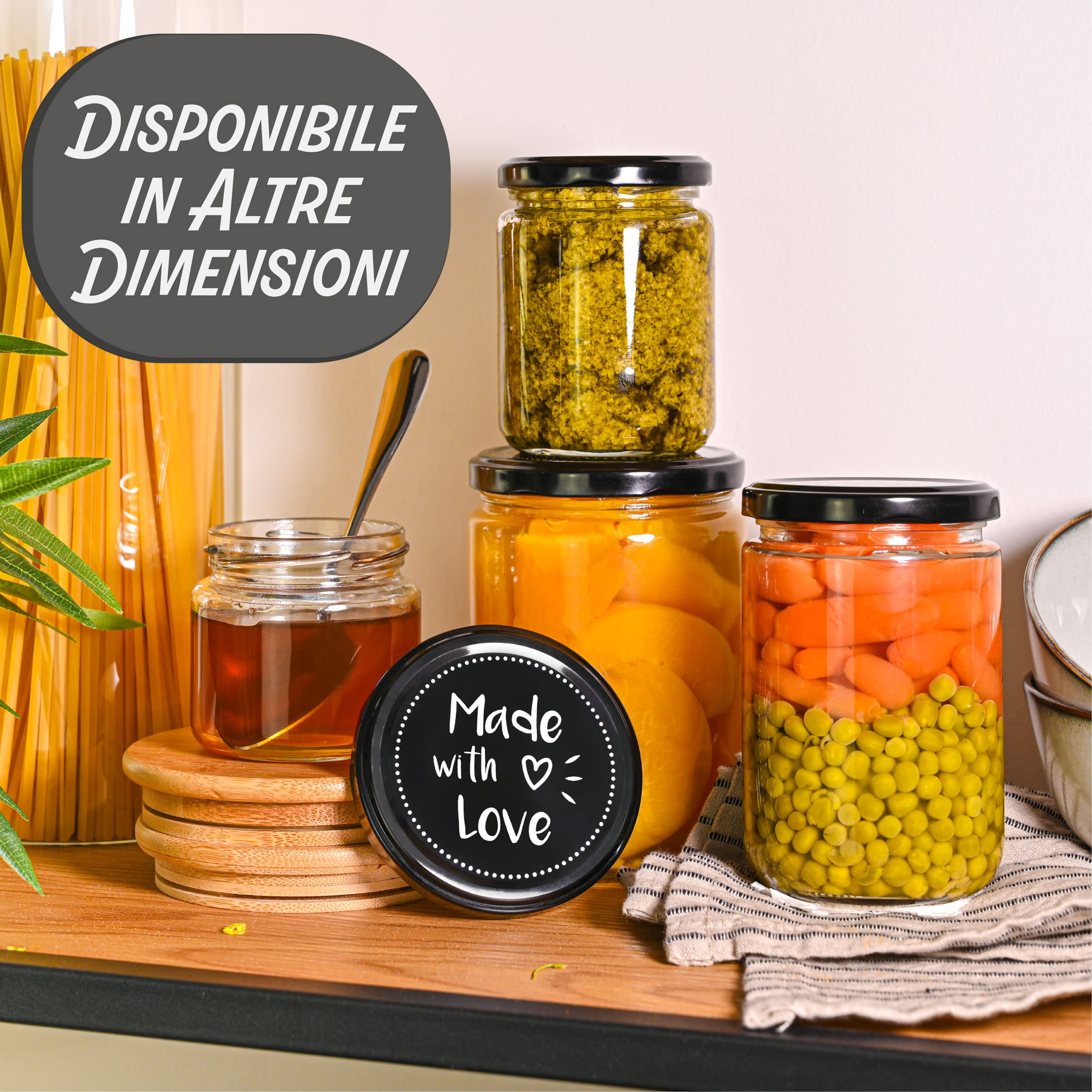 Praknu 12 Barattoli per Conserve 350 ml - Con Etichette e Pennarello - Ermetici - Lavabili in Lavastoviglie - Ideali da Regalare