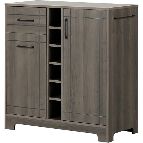 South Shore Vietti Bar Cabinet and Bottle Storage, Gray Maple