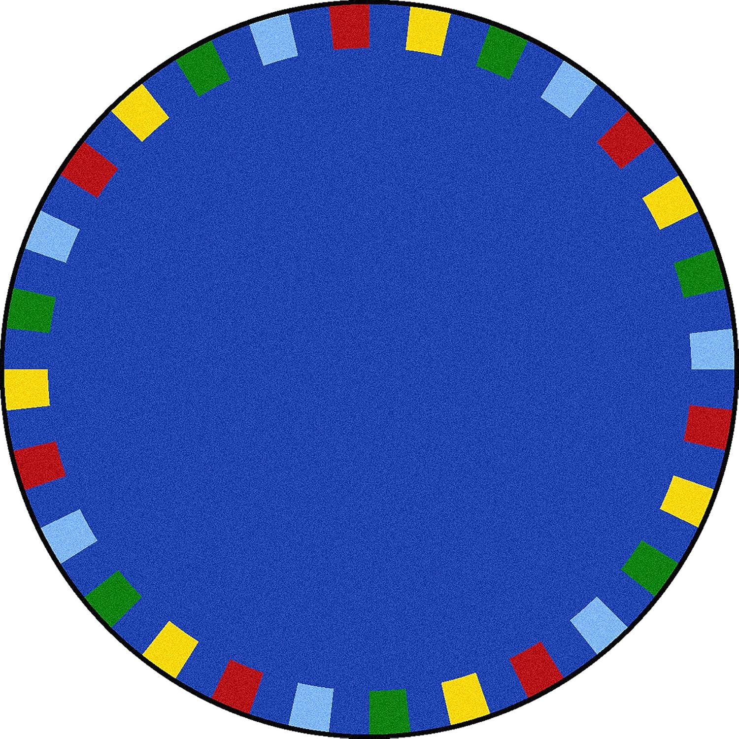 Joy Carpets Kid Essentials On The Border 5'4" x 7'8" Oval Area Rug in Color Brights