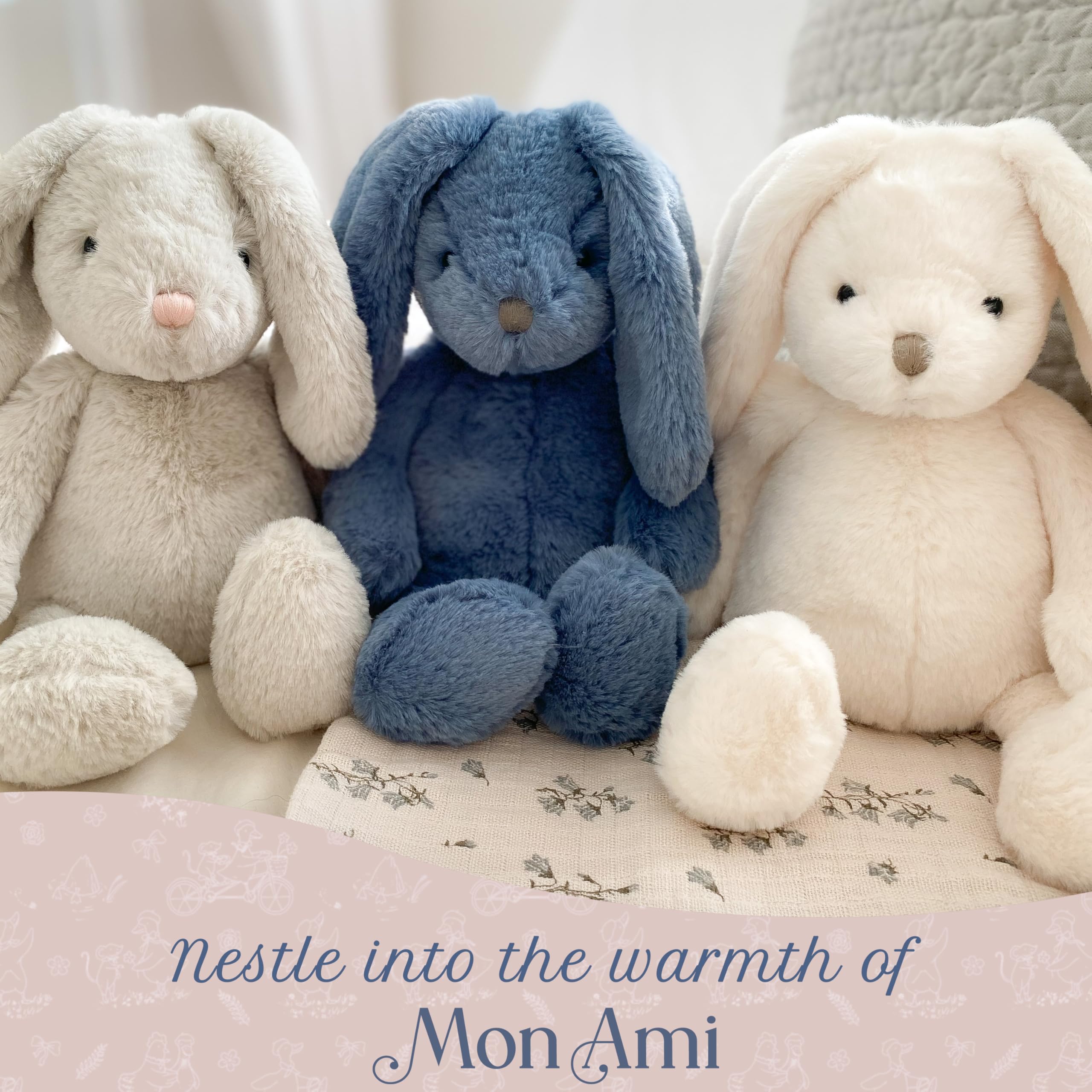 MON AMI Blue Bunny 13-Inch Stuffed Rabbit for Boys & Girls, 13 x 6 x 4 inches - Image 4
