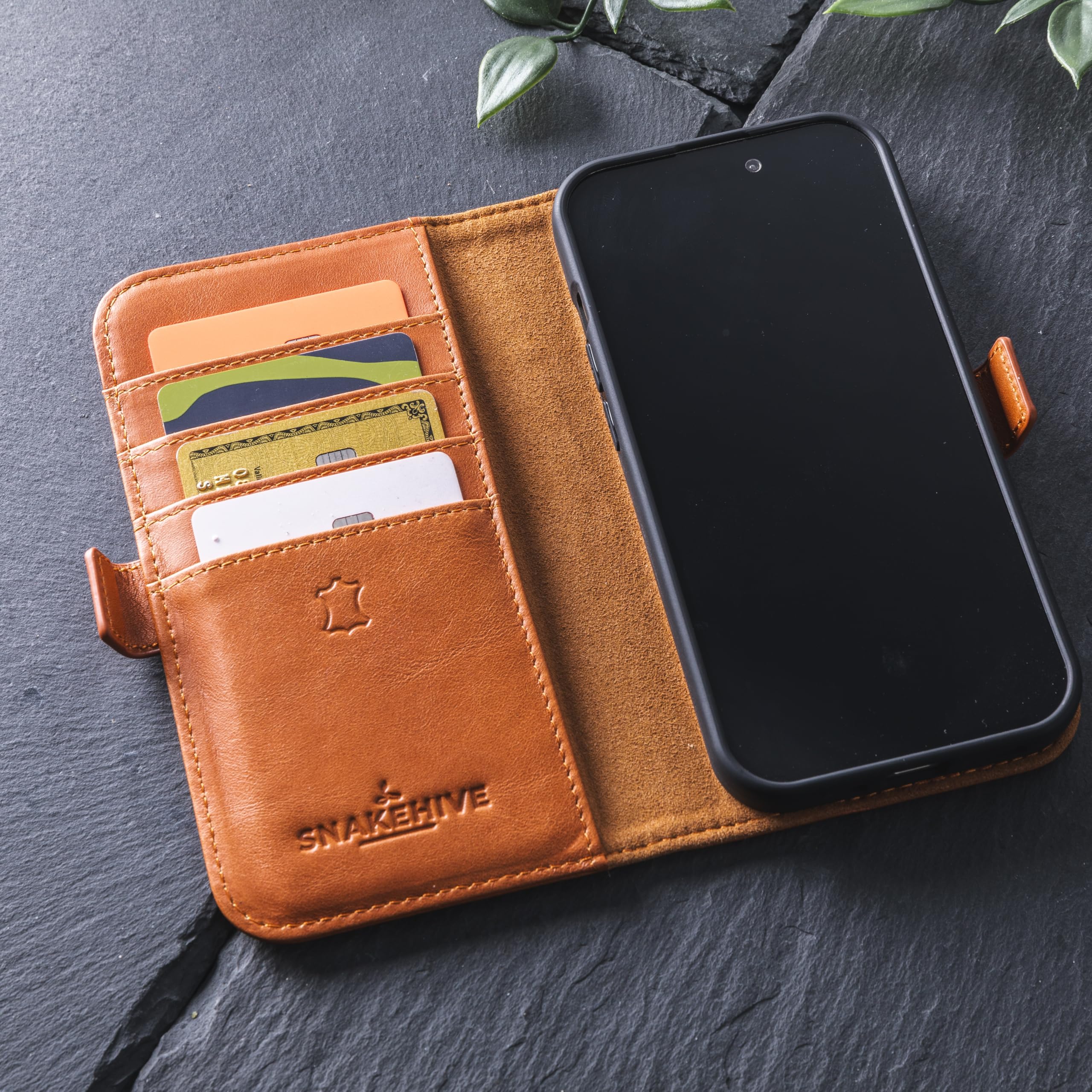Snakehive Leather Wallet For IPhone 15 Pro || Real