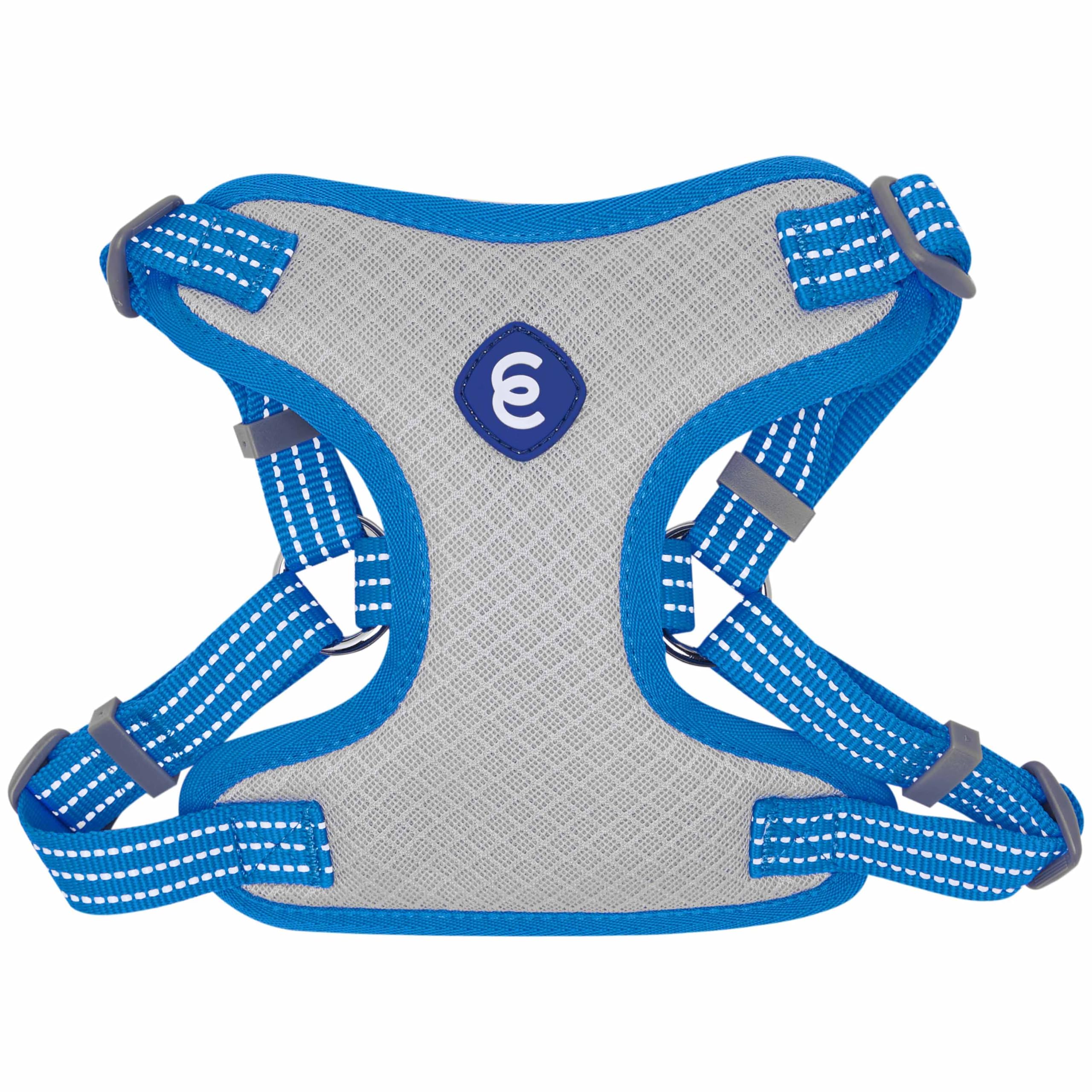 Essentials Back to Basics Reflective Dog Harness Vest, French Blue, Medium, Adjustable Harnesses for Dogs