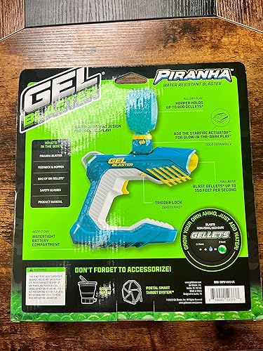 Miniatura 4 de The Original Gel Blaster Piranha - Lanzadores de gel de juguete impermeables con cuentas a base de agua, rango extendido de más de 100 pies,