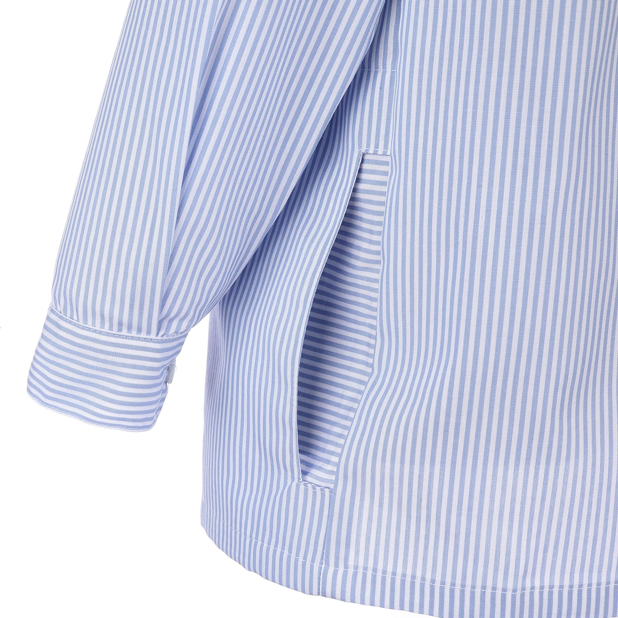 modAS Kinder Fischerhemd Sommer Langarm-Shirt mit Stehkragen - Gestreiftes Hemd im Finkenwerder-Stil