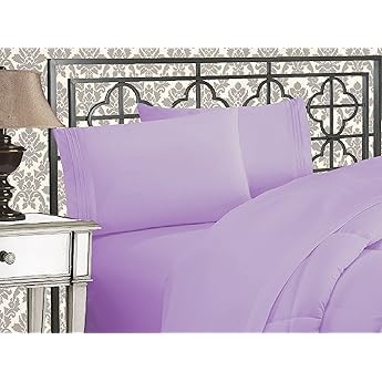 Elegant Comfort Luxurious 1500 Premium Hotel Quality Microfiber Three Line Embroidered Softest 4-Piece Bed Sheet Set, Wrinkle and Fade Resistant, Queen, Light Pink