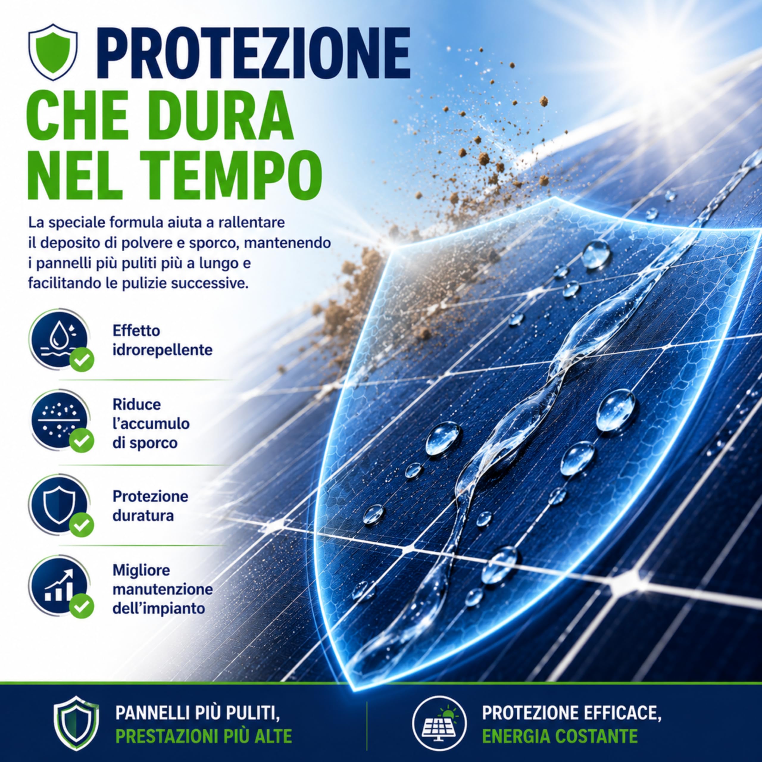 Detergente Pannelli Fotovoltaici 5L Antistatico Senza Aloni