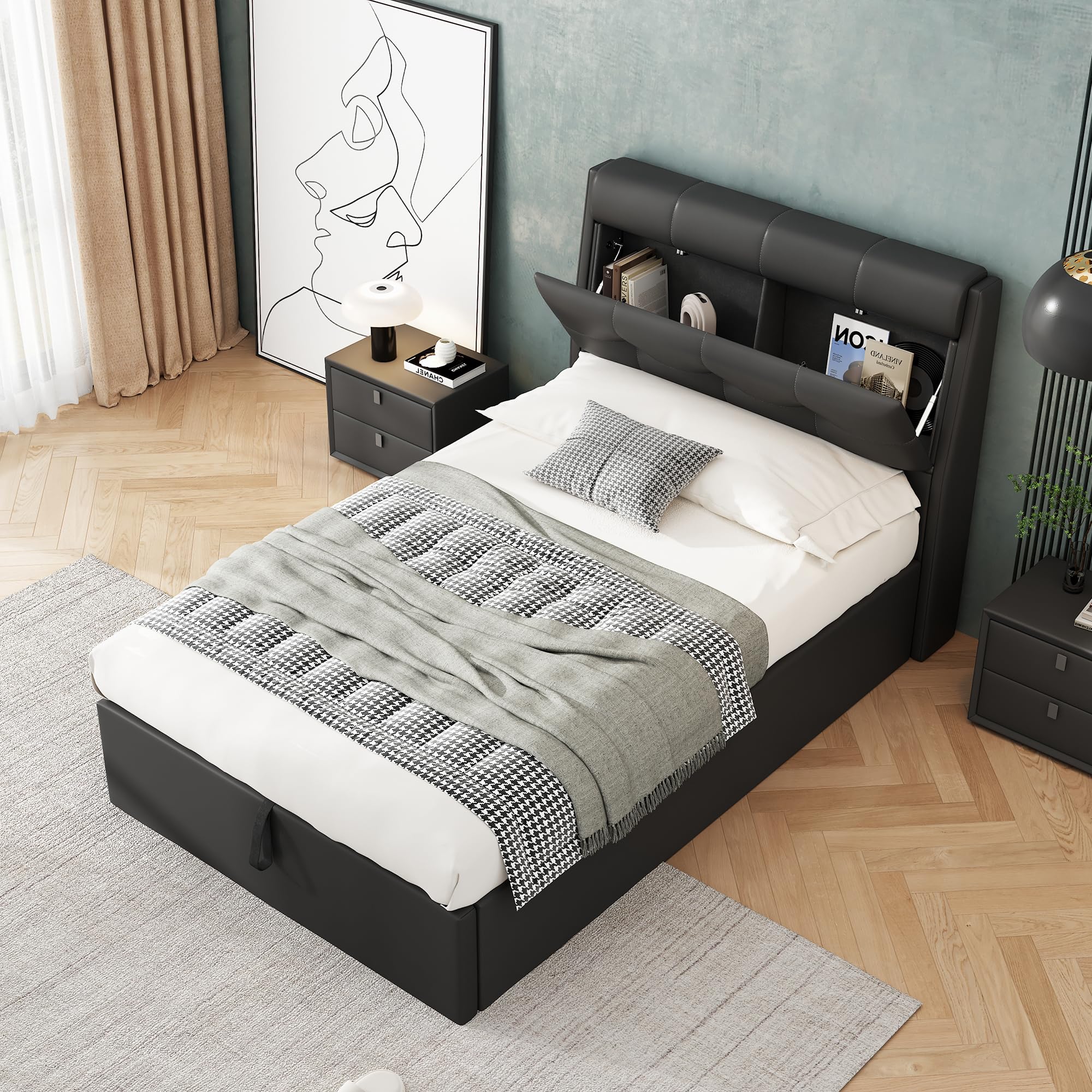 Letto Singolo Con Contenitore Letto Contenitore Imbottito 90x200