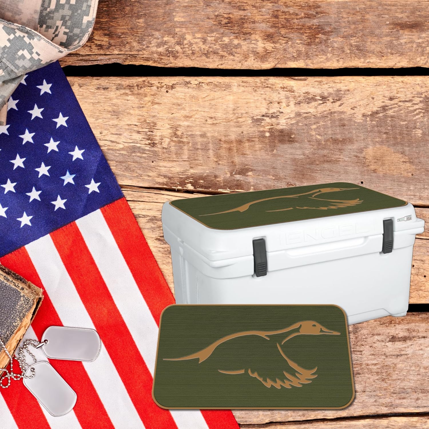 USATuff SeaDek EVA Mat Cooler Pad fits Engel | Peel & Stick Application | Non Slip Comfort Accessories - Duck Solo Hunting Design (OG-M)