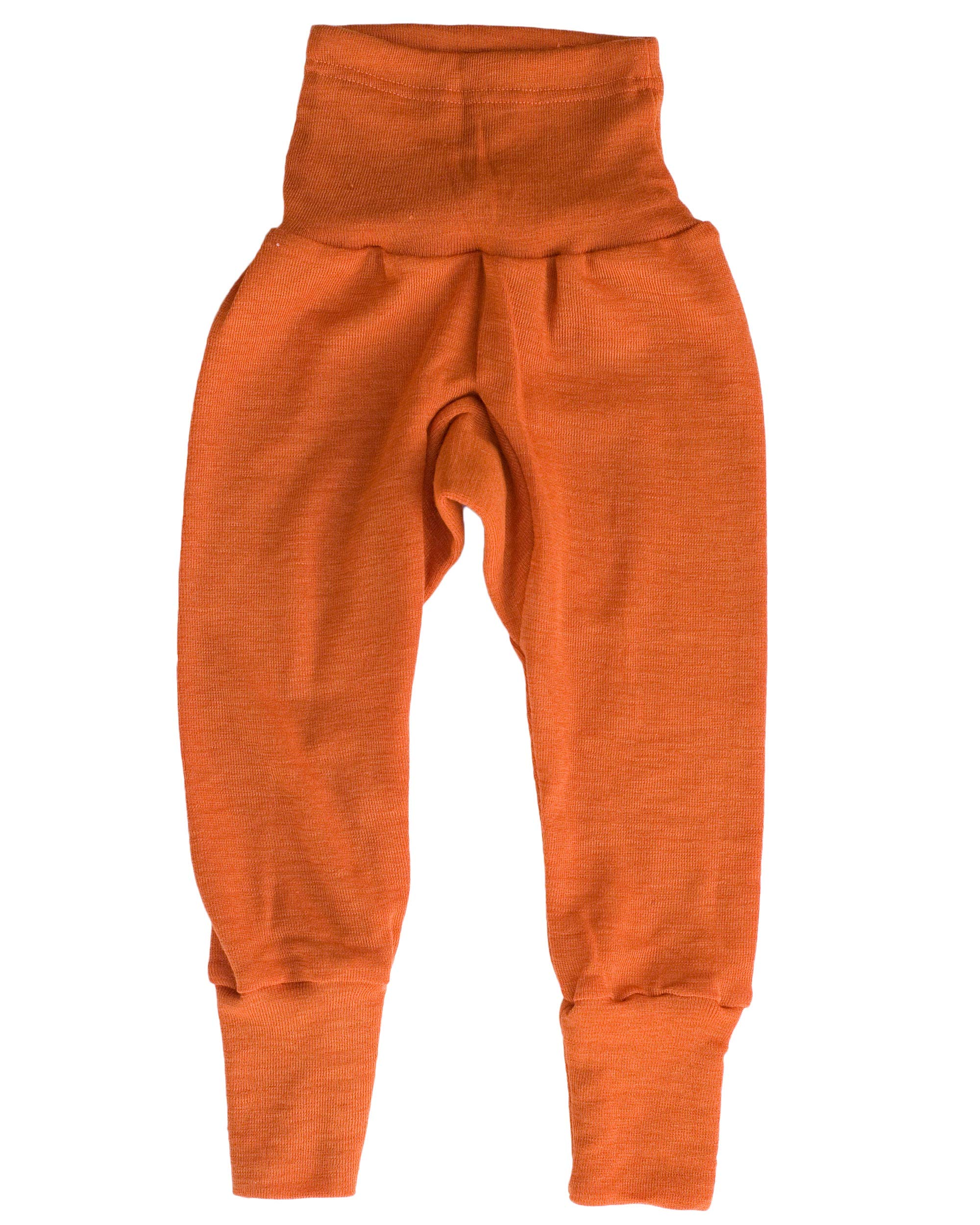 Cosilana Baby Hose lang mit Bund, 70% Merinoschurwolle, 30% Seide (Safran Orange, 86/92)