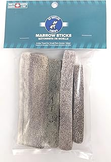 Elk Antler Dog Chews - Dental Sticks for Dogs - Premium Elk Antler Dog Bone - Premium Long Lasting - Preservative Free Cruelty Free - Naturally Shed in Canada by EZ Antler Chews (Marrow Sticks)
