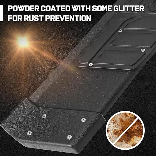 Miniatura 8 de COMNOVA - Estribos compatibles con Toyota Tacoma Double Cab Escalones laterales de polvo texturizado pesado de 65 pulgadas Barras Nerf fabricadas