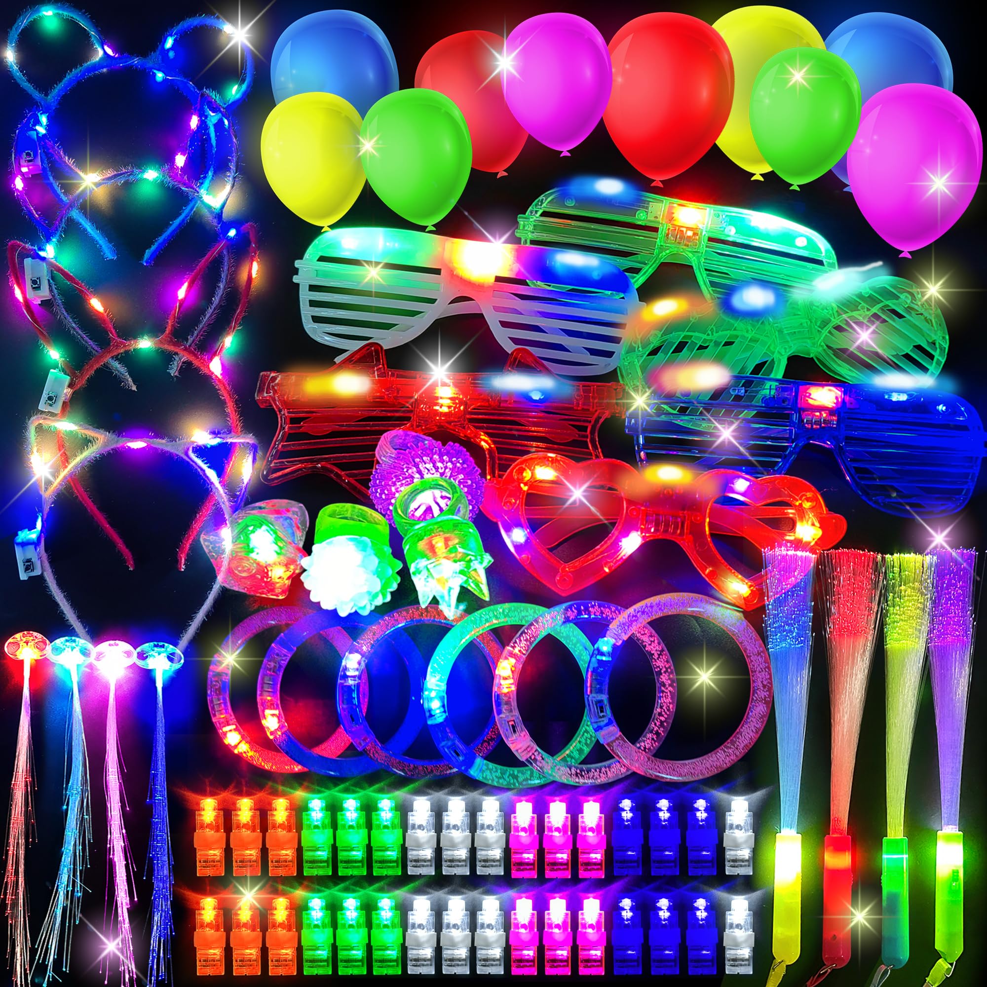 DAZZTIME - 50 Jouets Lumineux LED Pour Enfants - Idéal Pour Anniversaires, Halloween, Noël