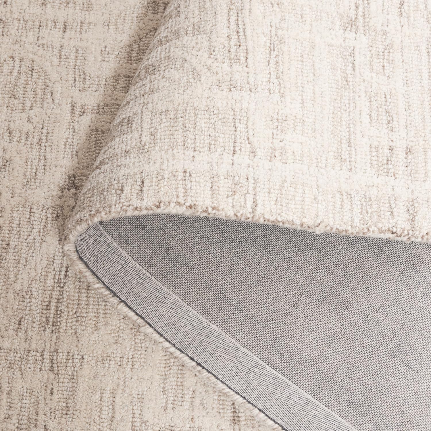 SAFAVIEH Abstract Collection Area Rug - 6' Round, Beige & Ivory, Handmade Wool, Ideal for The Living Room, Dining, Bedroom (ABT462B)