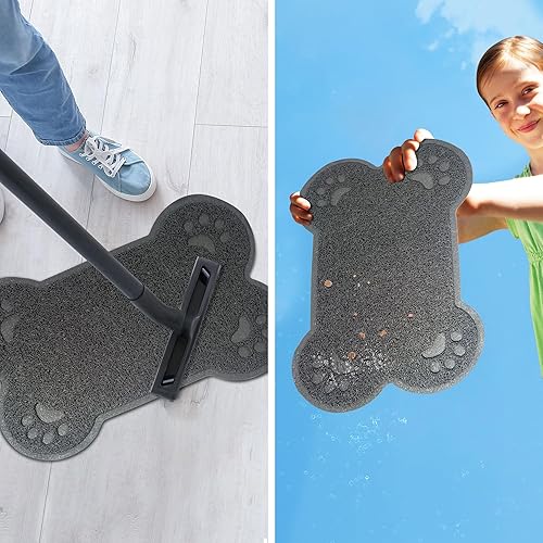 Miniatura 5 de Eurow Tapete de PVC para gatos y perros para cajas de arena y áreas de alimentación, antideslizante, a prueba de fugas, limpiador de patas de malla