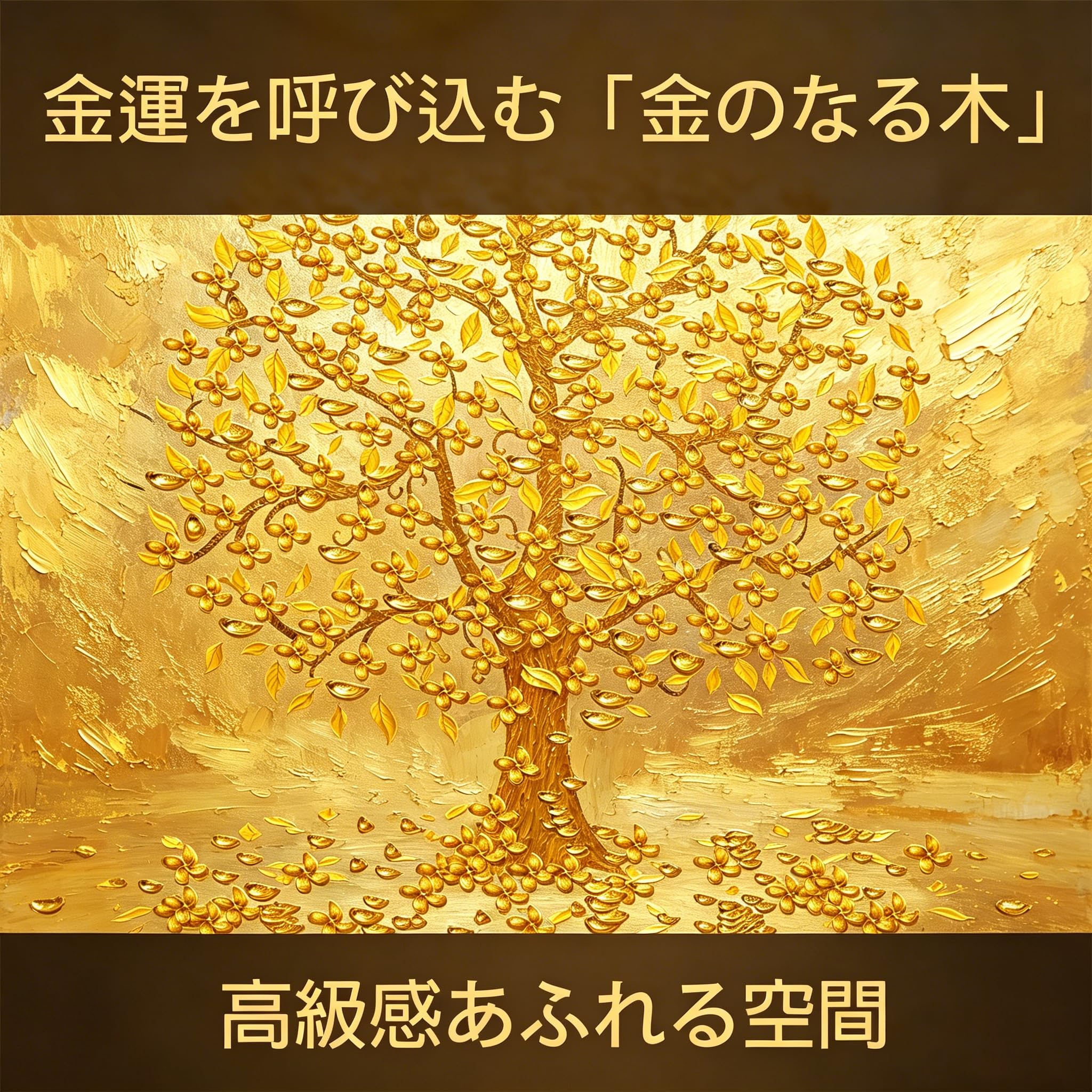 Amazon.co.jp: LUHSICE 幸運の金のなる木 油絵風吉祥アートパネル 風水