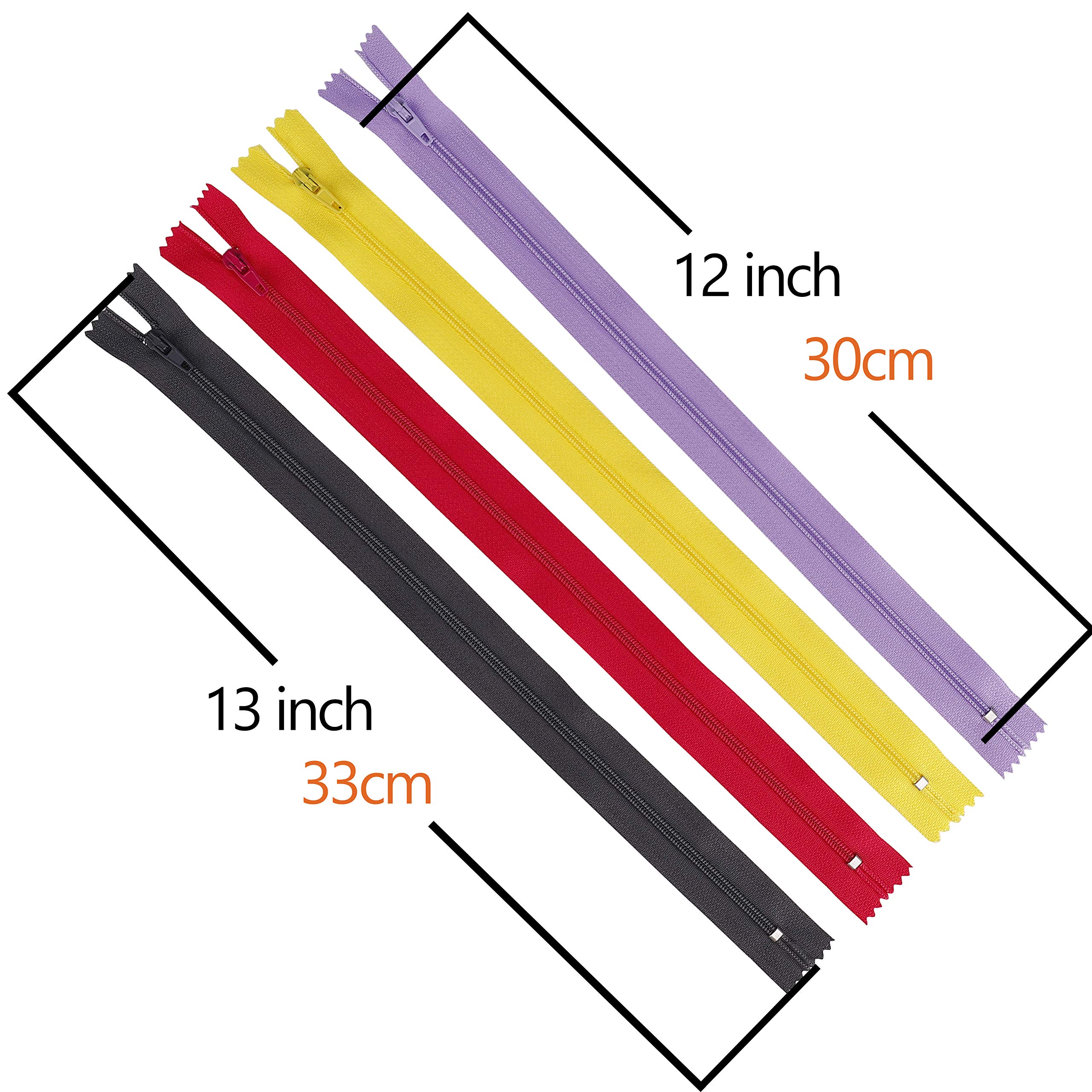 Kit 10 Chiusure Lampo Colorate Da 15 Cm Con Anello - Per Cucito, Vestiti, Borse E Cuscini