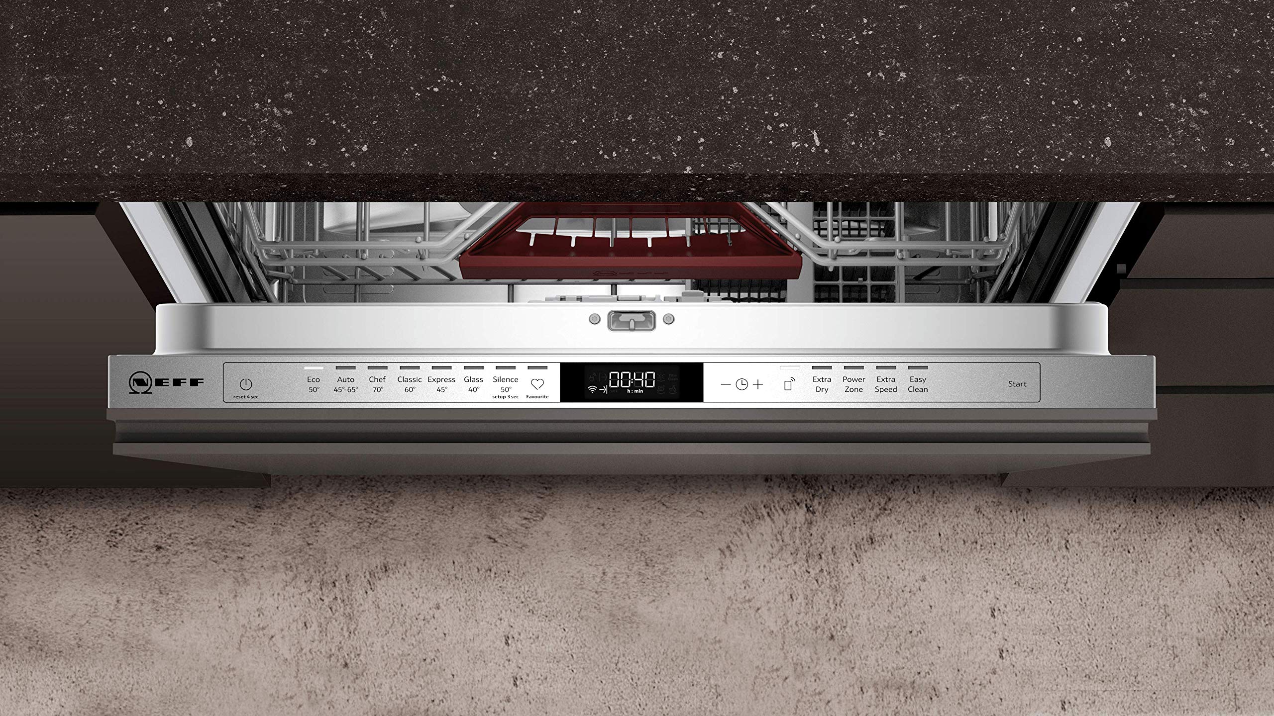NEFF S257EAX36E, N 70, Smarter XXL Geschirrspüler Vollintegriert, 60 cm, Besteckkorb, Made in Germany, automatische Türöffnung, besonders leise Spülmaschine, für hartnäckige Verschmutzung, Aqua Stop