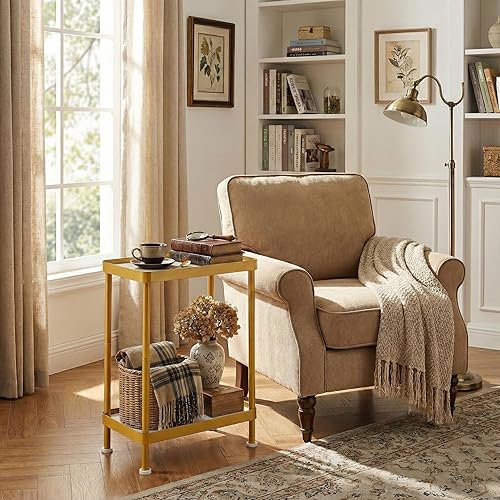 Miniatura 6 de Small Narrow Side Table, 2 Tier End Table with Storage Shelf, Sofa Table for Small Spaces in Living Room, Bedroom, Office, Nightstand,Plant Stand