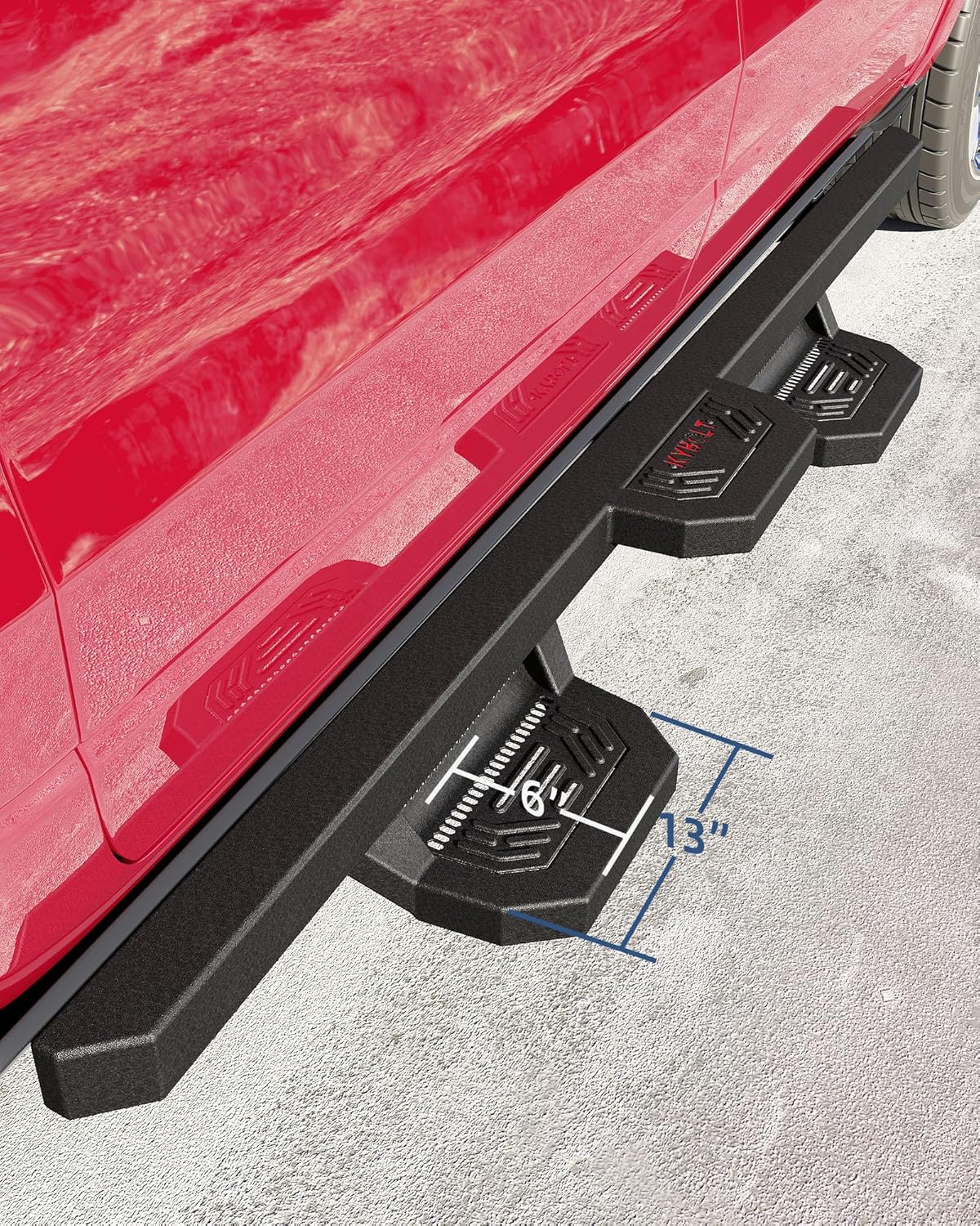 Running Boards Compatible with 2005-2023 Toyota Tacoma Double Cab,Steel Rock Slider for 2005-2023 Toyota Tacoma Double Cab,Steel Side Steps Nerf Bars