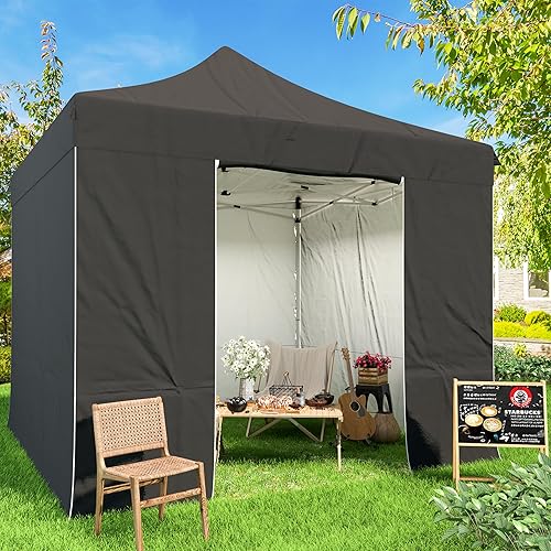 Tienda de campaña comercial desplegable de 10 x 10 pies con 4 paredes laterales extraíbles, sombra instantánea, fácil de montar, portátil,