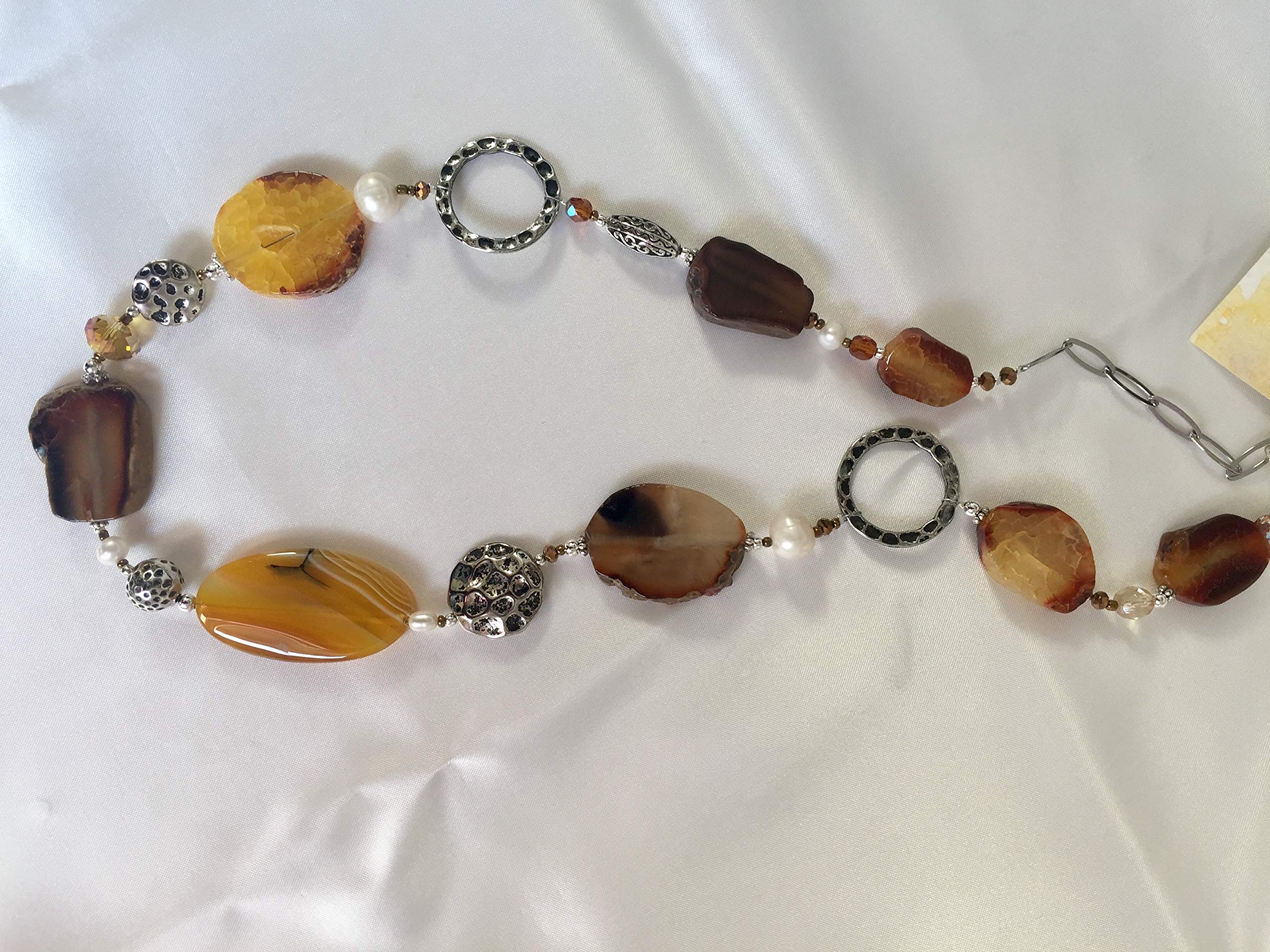 Collana lunga Donna in Pietre Dure "Zafferana", regolabile