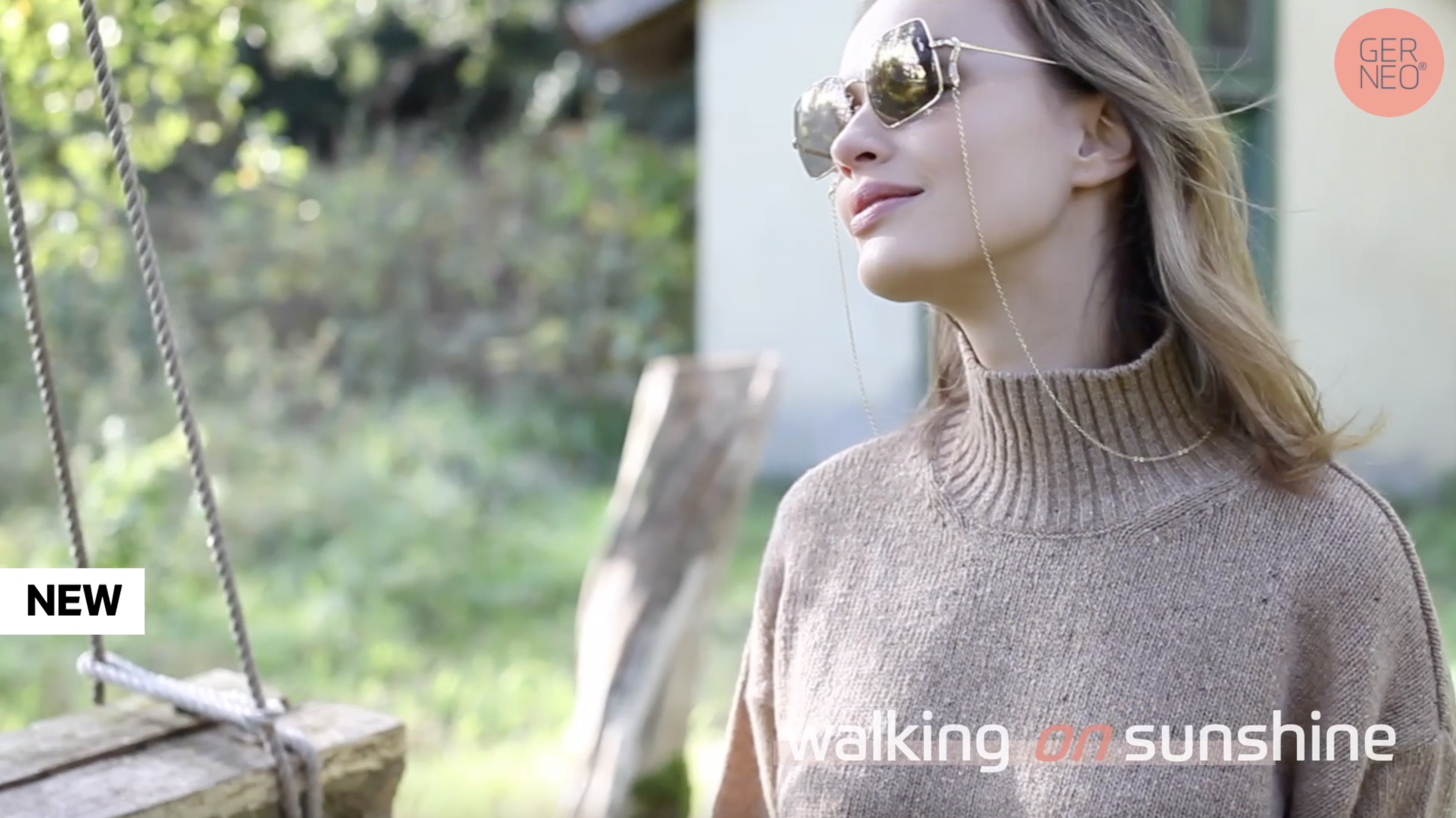 GERNEO Brillenkette Gold Acryl - Maskenhalter & Brillenband Mit Karabiner