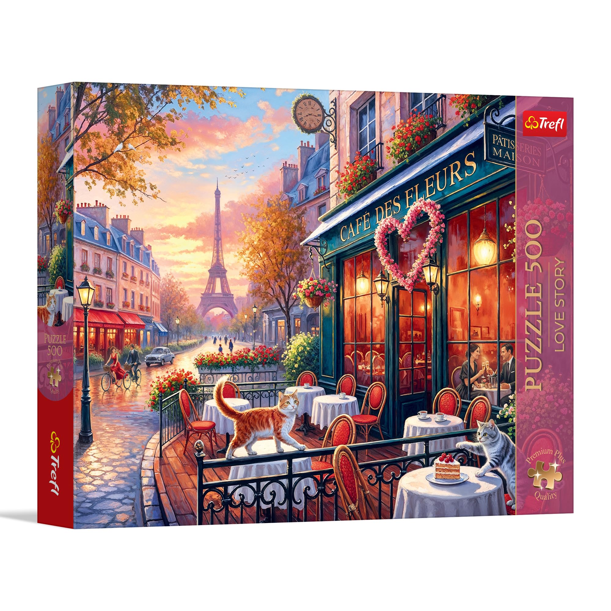 Trefl Premium Plus Quality Love Story: Love in Paris Puzzle - 500 Pieces - Timeless Motifs - Perfect Combination of Pieces for Adults and Children Age 10+