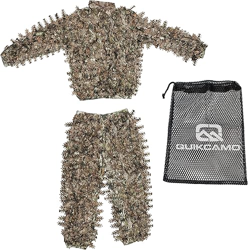 Miniatura 3 de QuikCamo Mossy Oak 3D Leafy Camo Ghillie traje, malla transpirable ligera para hombres de caza