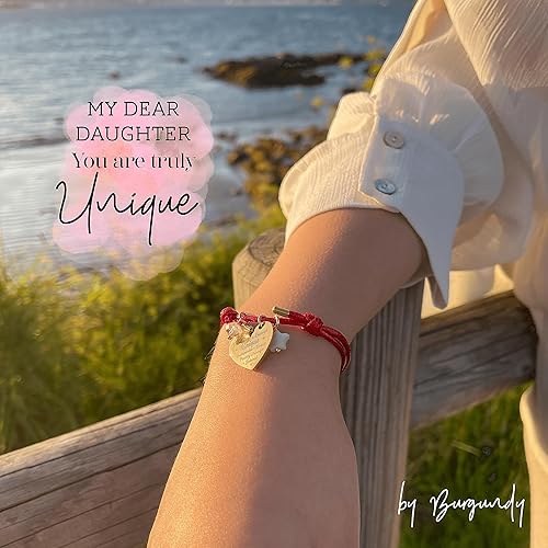 Miniatura 7 de Daughter Bracelet Inspirational Bracelets for Women Motivational Bracelet Red String Bracelet Heart Pendant with Inspiring Words  Self Love Bracelet